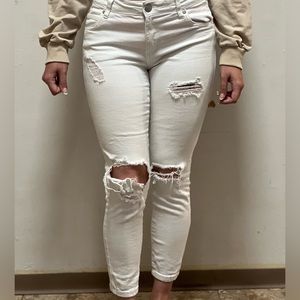 white ripped jeans